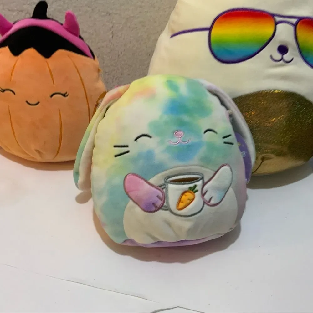 Lot 3 Squishmallows 12 Inch The Rainbow PRIDE 8” Margie 8”  Candy the Tie-Dye